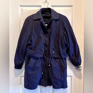 Vintage Women’s Rainshedder Jacket Removable Warming Liner Navy Blue Belarus 6P